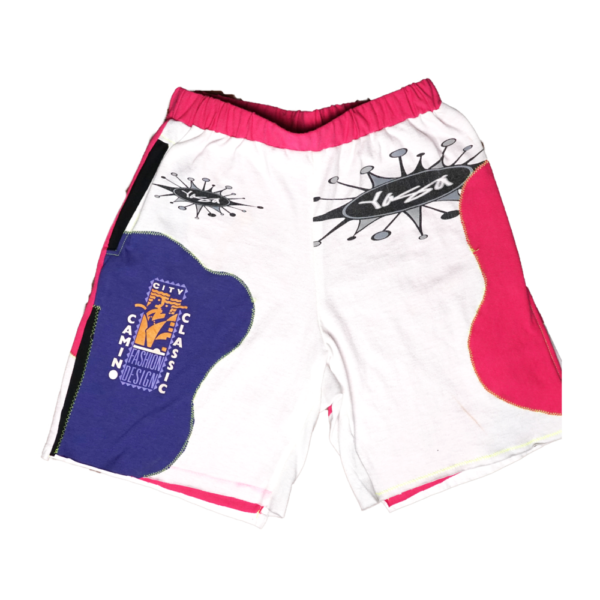 ISWIS Short 13"White with Purple&Pink"